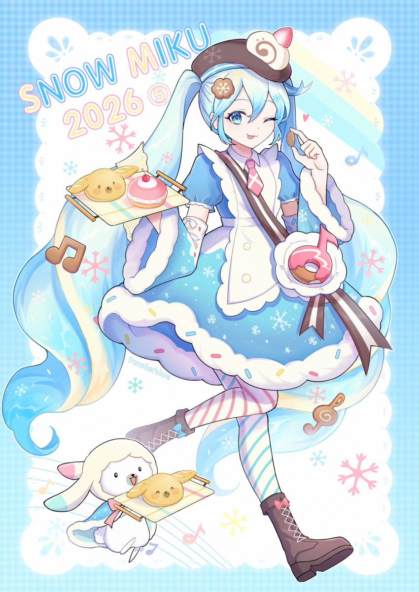 1girl, :3, :p, absurdres, accurate_lolita_coord, apron, artist_name, asymmetrical_legwear