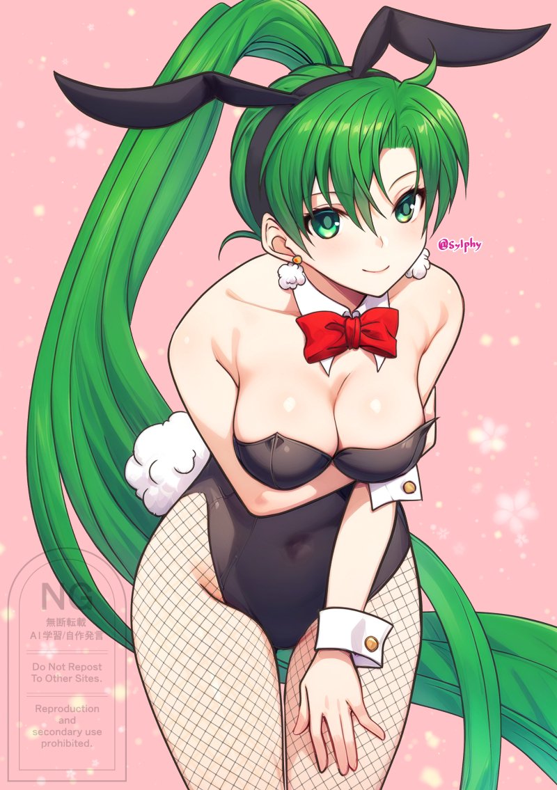 1girl, animal_ears, bare_shoulders, black_leotard, breasts, cleavage, cowboy_shot, earrings