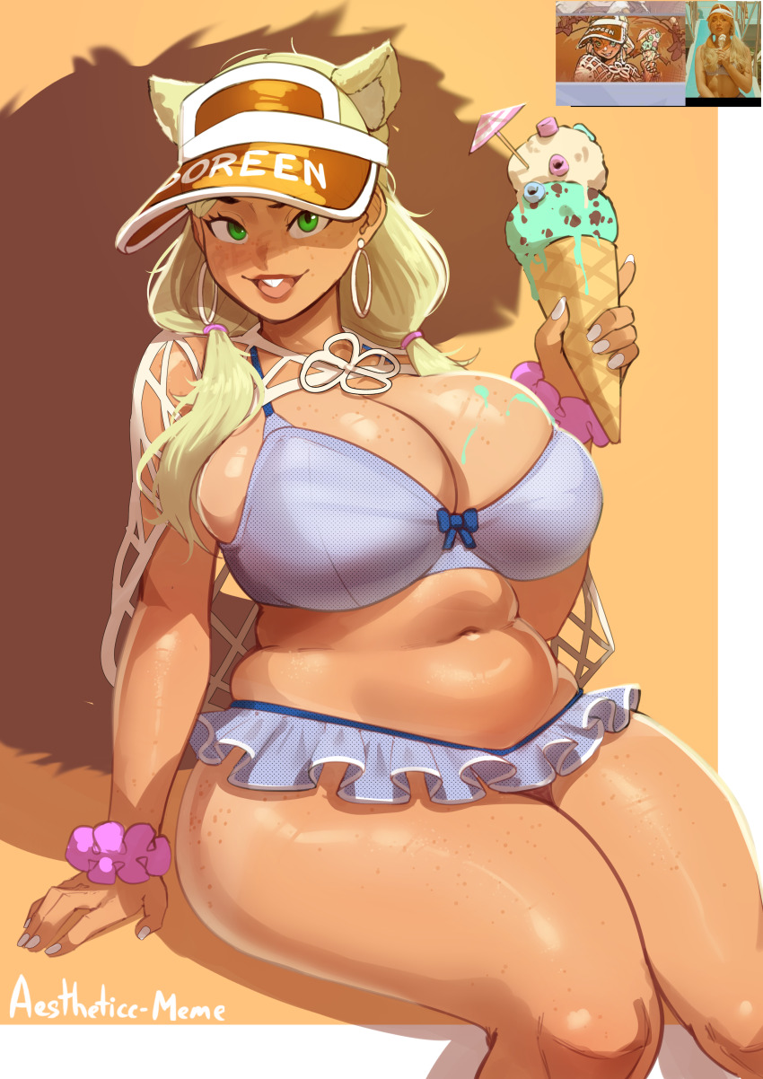 1girl, absurdres, aestheticc-meme, alternate_hair_color, alternate_hair_length, alternate_hairstyle, animal_ears, bikini