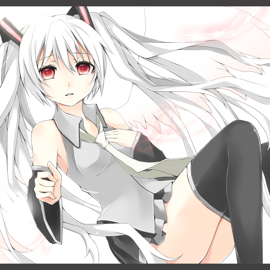 1girl, albino_(vocaloid), alternate_hair_color, bad_id, bad_pixiv_id, detached_sleeves, female_focus, hatsune_miku