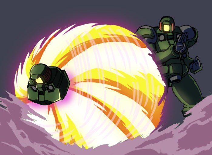 battle, choukyuu_haou_den'eidan, fighting_stance, g_gundam, gundam, gundam_wing, kin-san_(sasuraiga), leo_(mobile_suit)