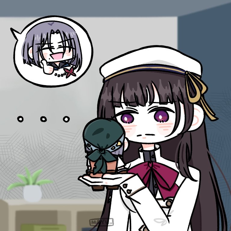 ..., 2girls, :d, ^_^, arm_at_side, artist_name, assault_lily, beret