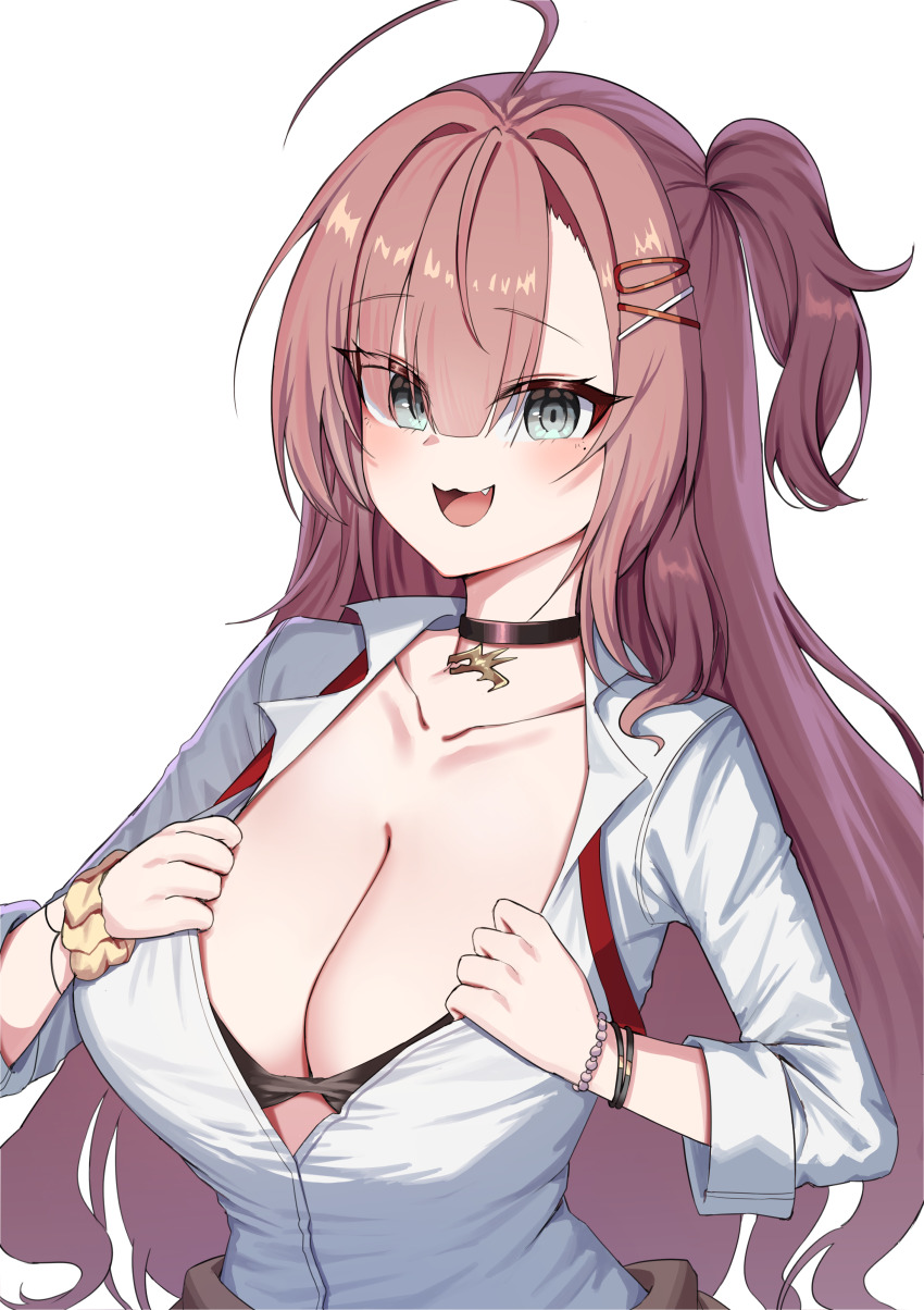 absurdres, breasts, ciel_(counter:side), cleavage, counter:side, highres, jinggun, open_clothes