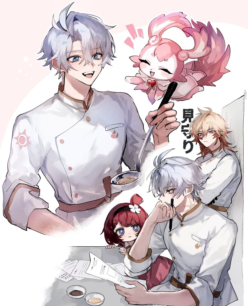 2boys, :d, absurdres, against_wall, antenna_hair, blonde_hair, blue_eyes, braid