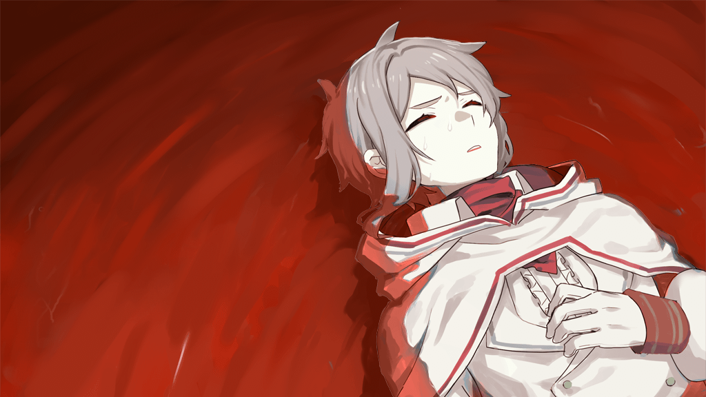 1boy, afloat, c3_games, cloak, fal_(raison_d'etre), frills, frown, gloves