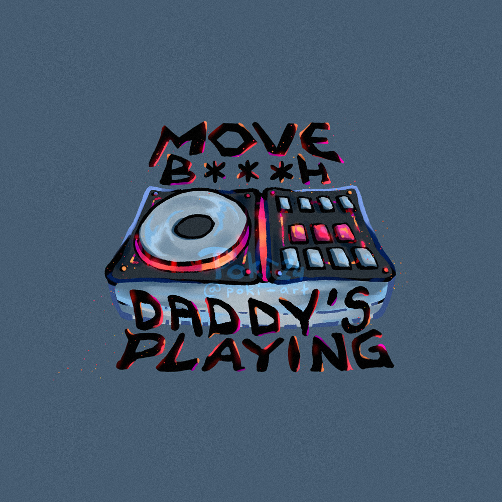 beatmania_iidx, bemani, blue_background, censored_profanity, commentary, controller, english_commentary, english_text