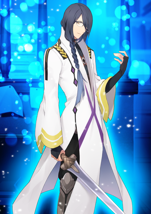 1boy, arm_at_side, armored_boots, azoth_knife, belt_collar, bishounen, black-framed_eyewear, black_bridal_gauntlets