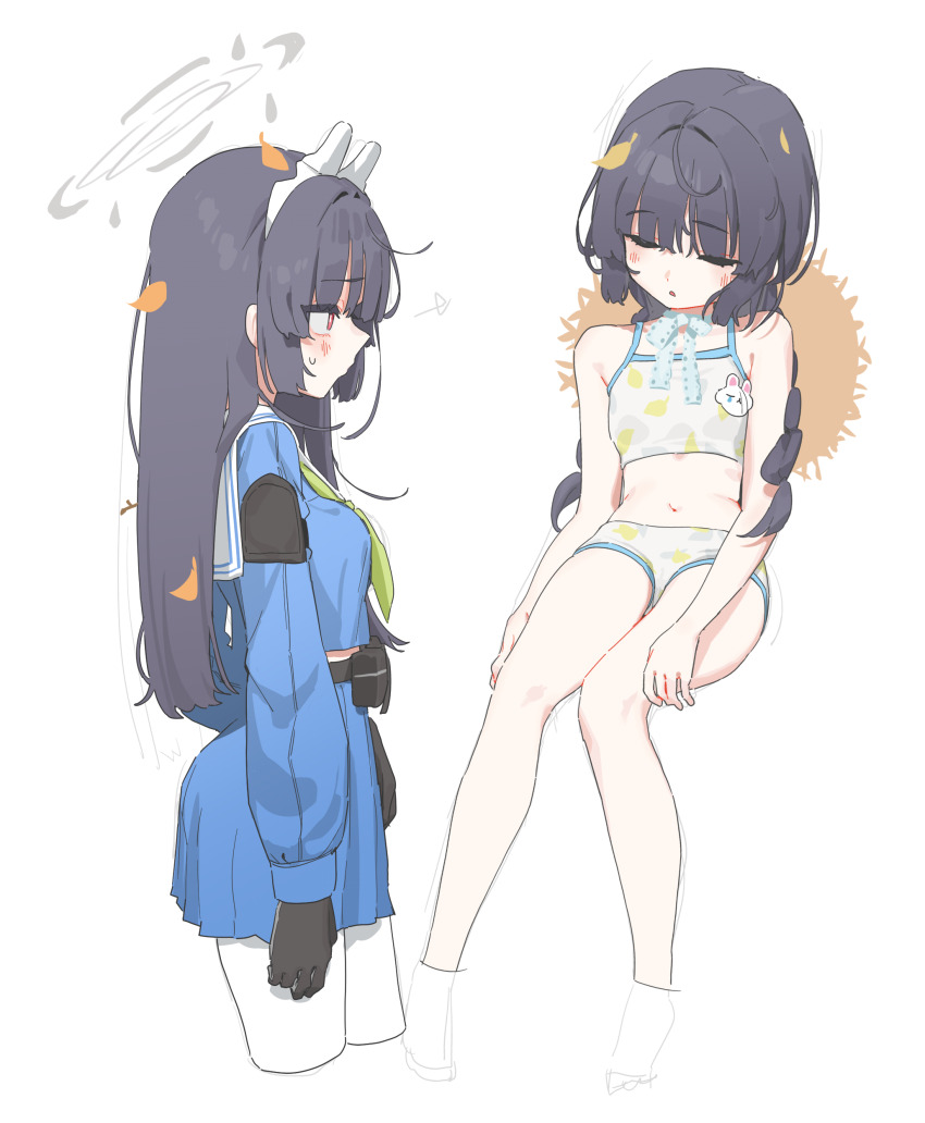 1girl, absurdres, animal_ear_hairband, animal_ears, bare_arms, bare_shoulders, bikini, blue_archive