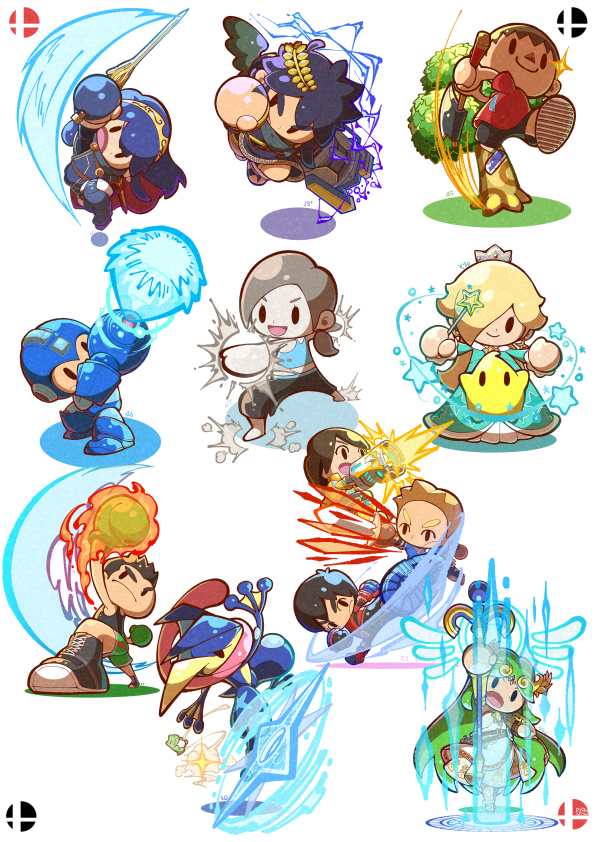 04sora40, 5girls, 6+boys, angel, angel_wings, animal_crossing, aqua_dress, aqua_shirt