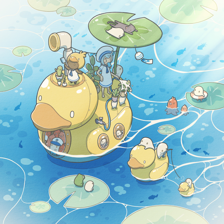 1girl, absurdres, bird, black_cat, cactus, card, cat, dress