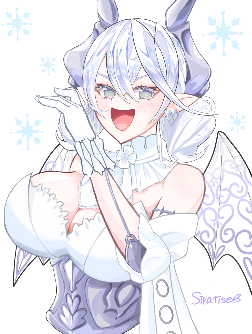 1girl, absurdres, armlet, blush, breasts, cleavage, commission, corset