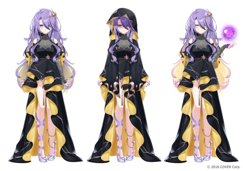 1girl, black_dress, black_hair, black_jacket, blonde_hair, closed_mouth, clothing_cutout, commentary_request