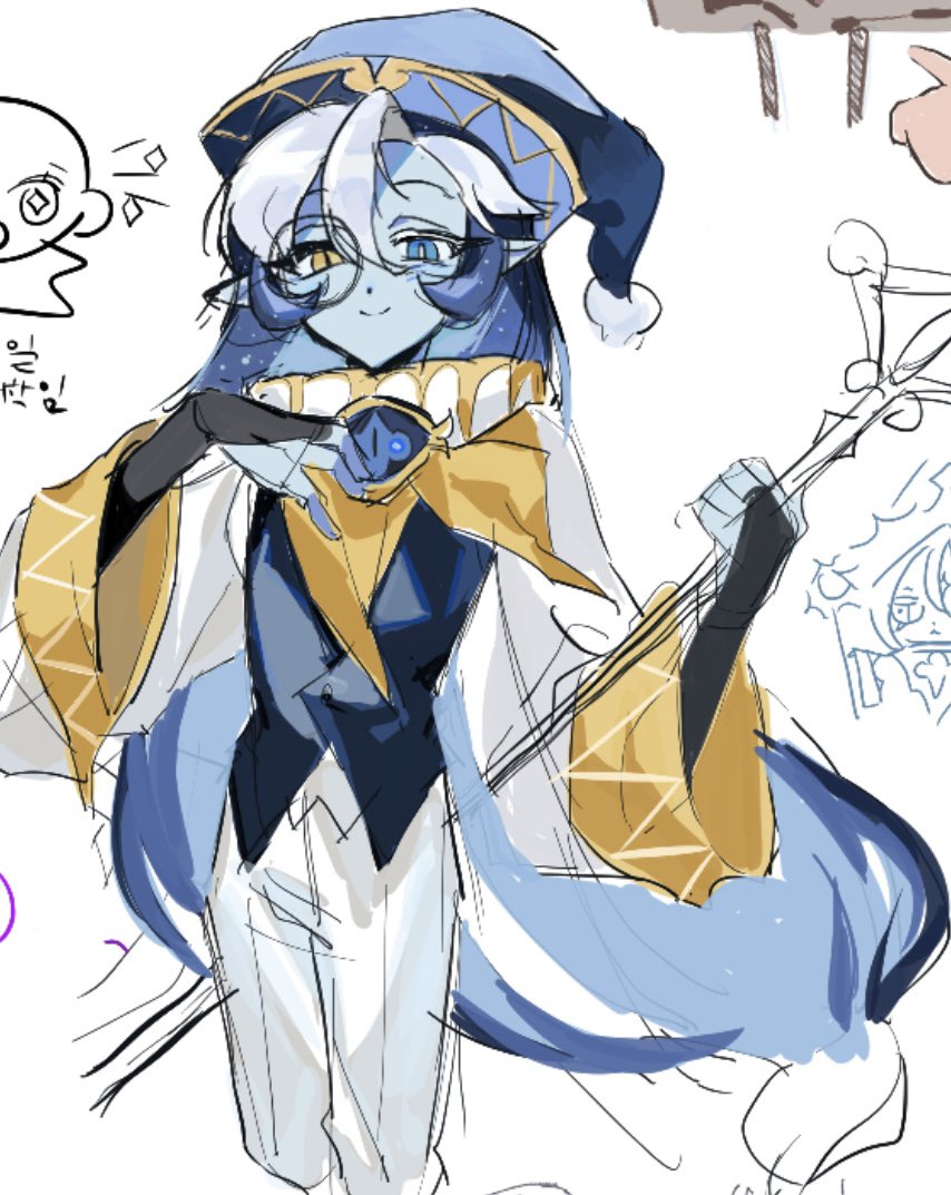 2boys, blue_eyes, blue_hair, blue_skin, colored_skin, cookie_run, cookie_run:_kingdom, hat