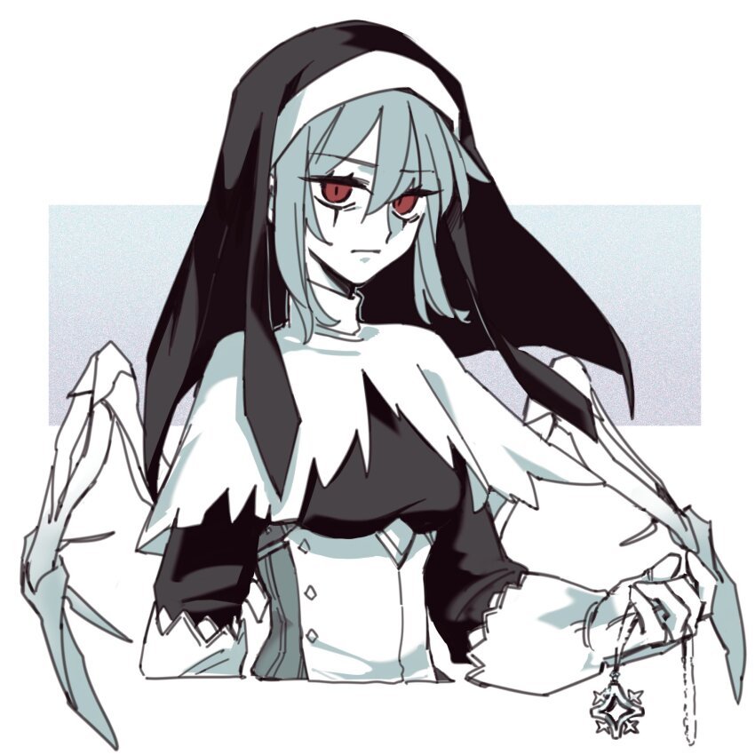 1girl, ender_lilies_quietus_of_the_knights, expressionless, gloves, guardian_siegrid, highres, jewelry, looking_at_viewer