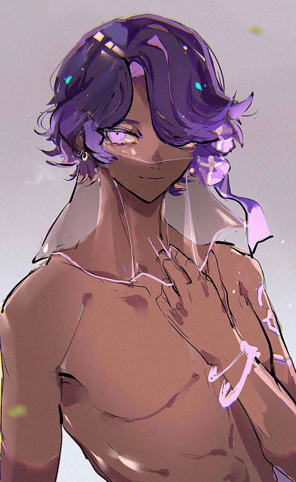 1boy, arabian_clothes, bishounen, colored_eyelashes, cookie_run, dark-skinned_male, dark_skin, flower