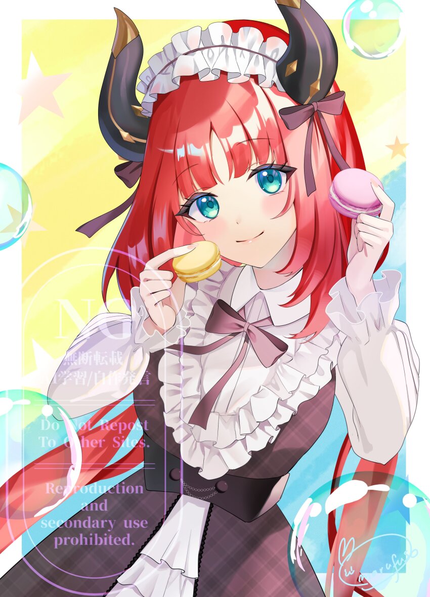 1girl, absurdres, alternate_costume, aqua_eyes, black_bow, black_dress, black_ribbon, blush