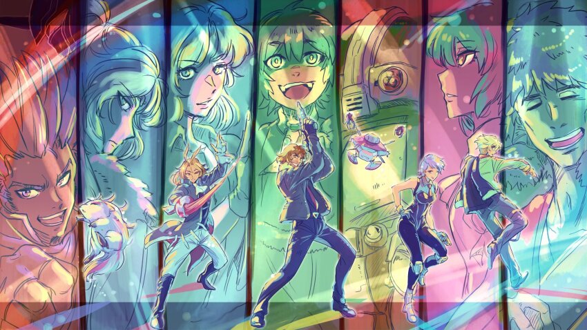 asellus_(saga_frontier), blonde_hair, blue_(saga_frontier), closed_mouth, cotton_(saga_frontier), doll_(saga_frontier), emilia_(saga_frontier), fuse_(saga_frontier)