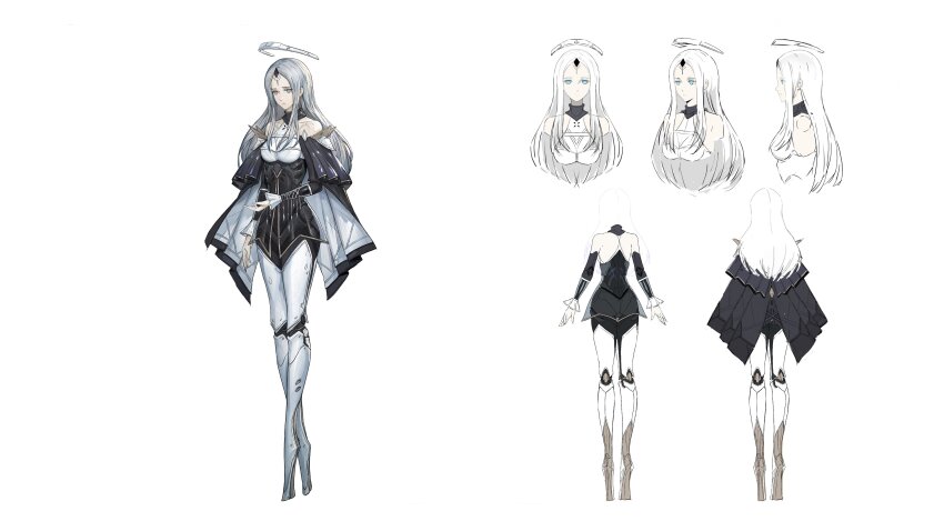 absurdres, ai_limit, android, asteria_(ai_limit), bare_shoulders, beckhz1, facial_mark, forehead_mark