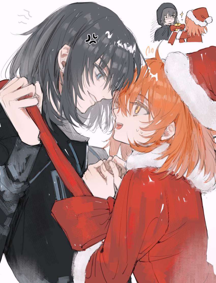 1boy, 1girl, absurdres, anger_vein, blue_eyes, bound, bound_wrists, fate/grand_order