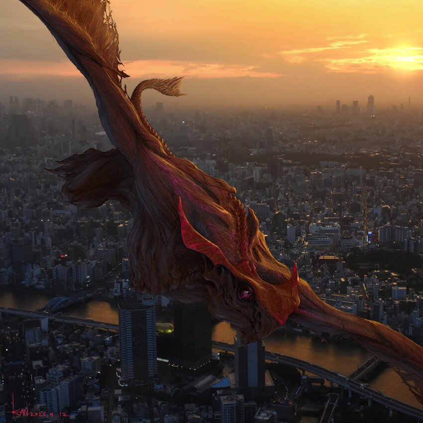 2025, artist_name, building, city, claws, cloud, cloudy_sky, crest