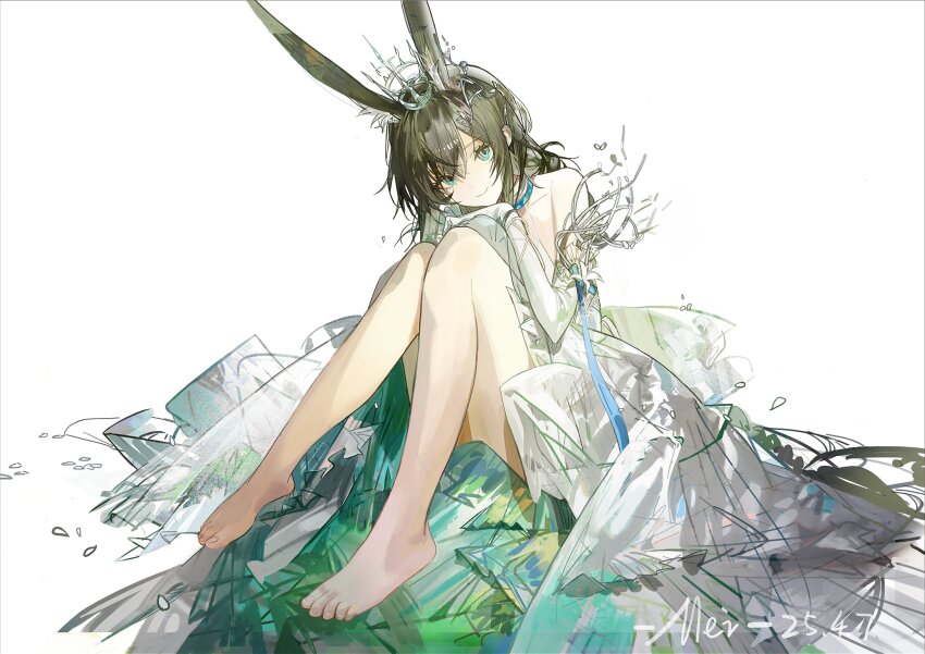 1girl, absurdres, ambience_synesthesia, amiya_(ambience_synesthesia_2025)_(arknights), amiya_(arknights), animal_ears, arknights, bare_shoulders