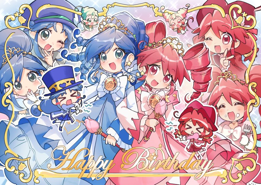 >_<, 2girls, :d, :o, ;d, ^_^, ahoge, angel_wings