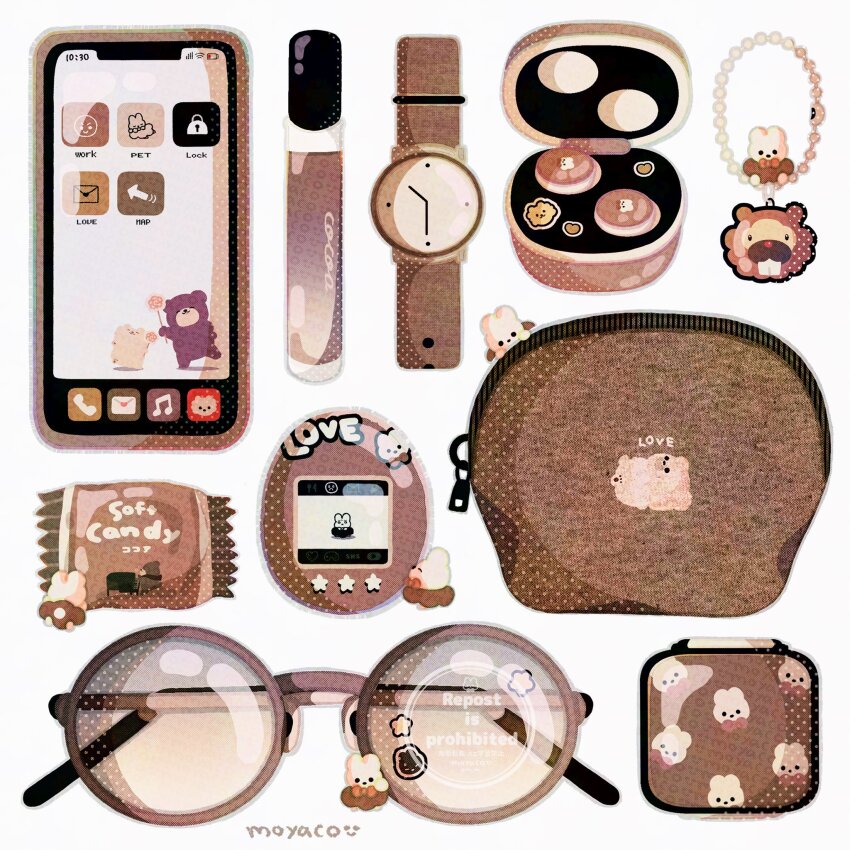 airpods, artist_name, bear, bidoof, bottle, brown_theme, candy, candy_wrapper