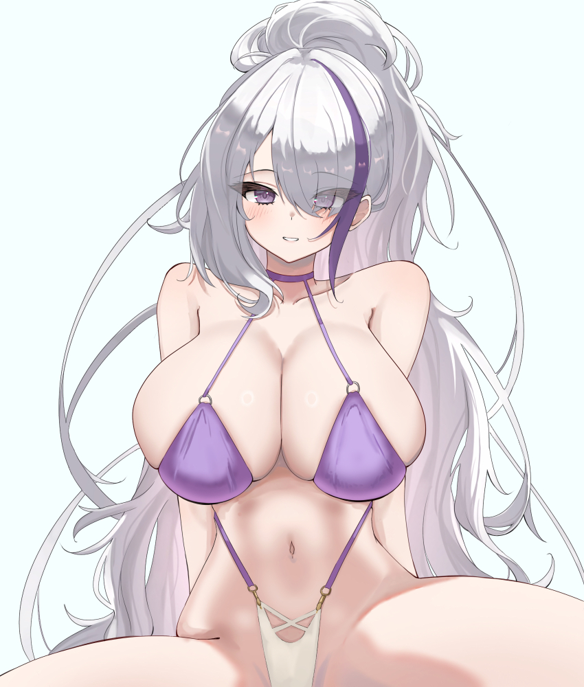 1girl, argar_demo, azur_lane, bikini, breasts, choker, cleavage, collarbone