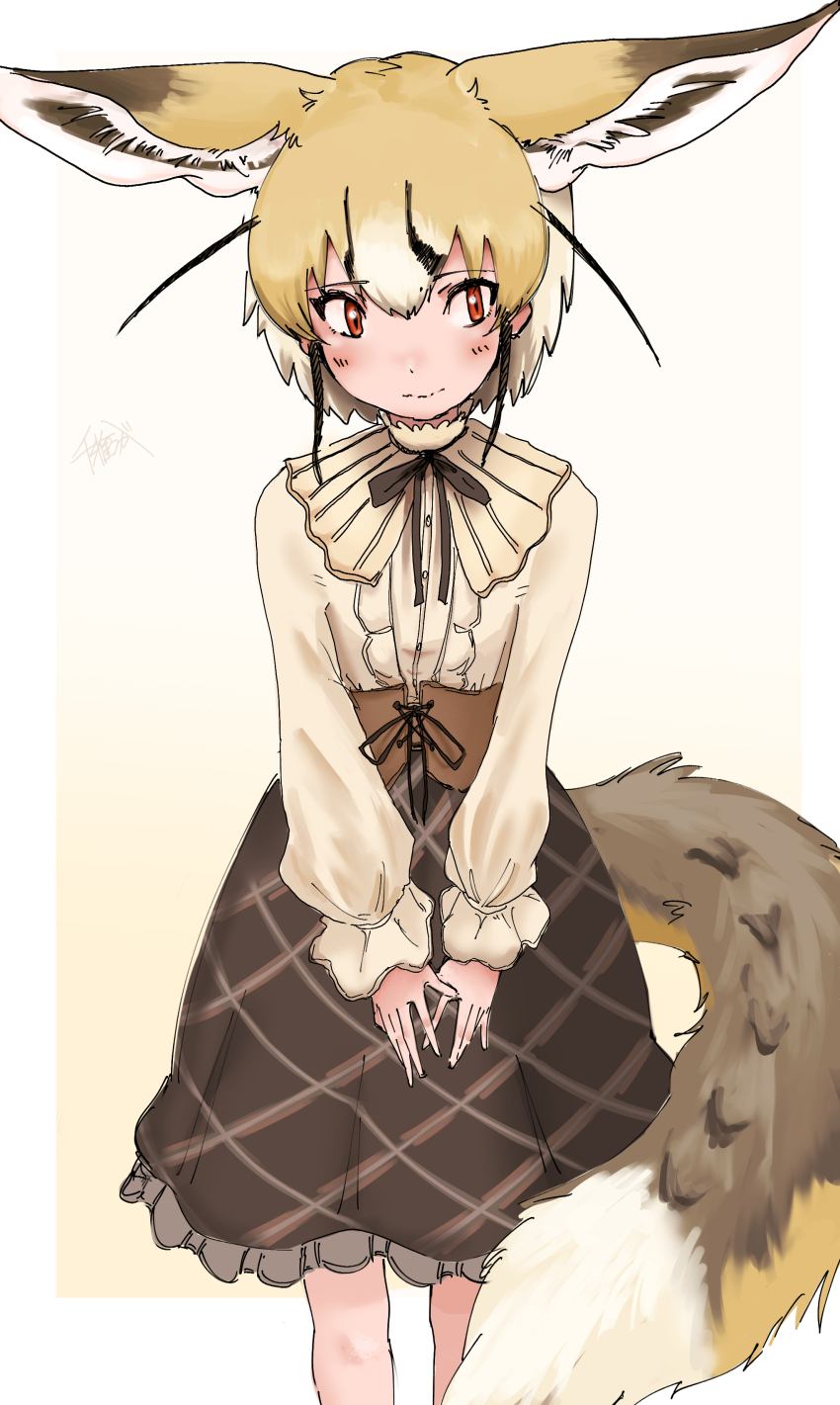 1girl, absurdres, alternate_costume, animal_ears, blonde_hair, blush, bow, bowtie