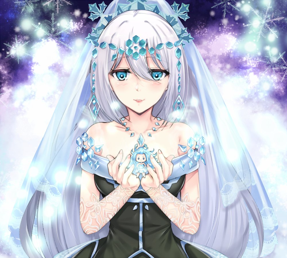 2girls, aqua_eyes, aqua_hair, bare_shoulders, blue_eyes, breasts, collarbone, dress