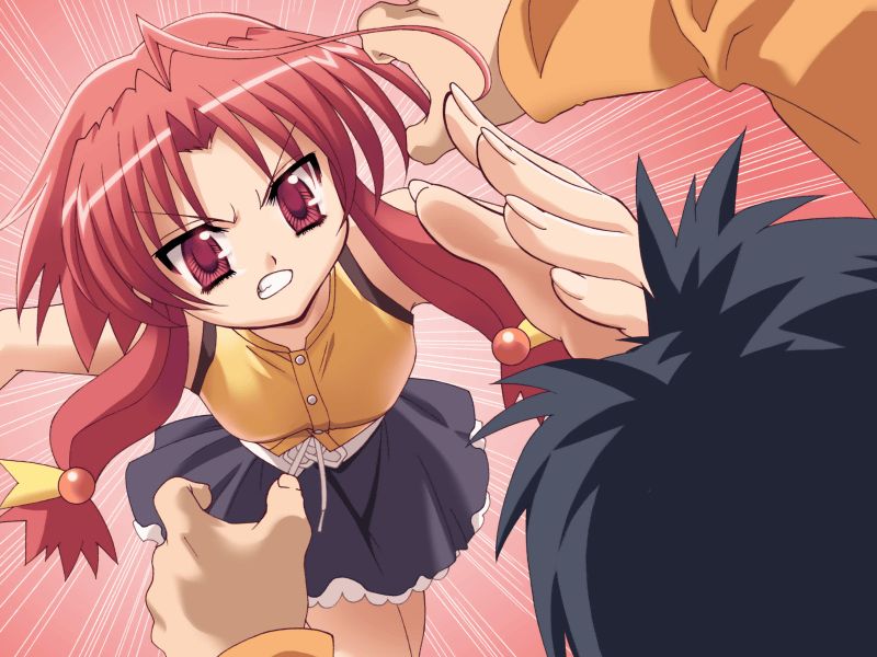 1girl, angry, chakku!_tsuiteru!!, chop_(chakku!_tsuiteru!!), game_cg, red_eyes, red_hair, running