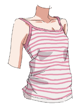 1girl, bare_shoulders, breasts, camisole, cropped_torso, head_out_of_frame, lowres, mimimi222