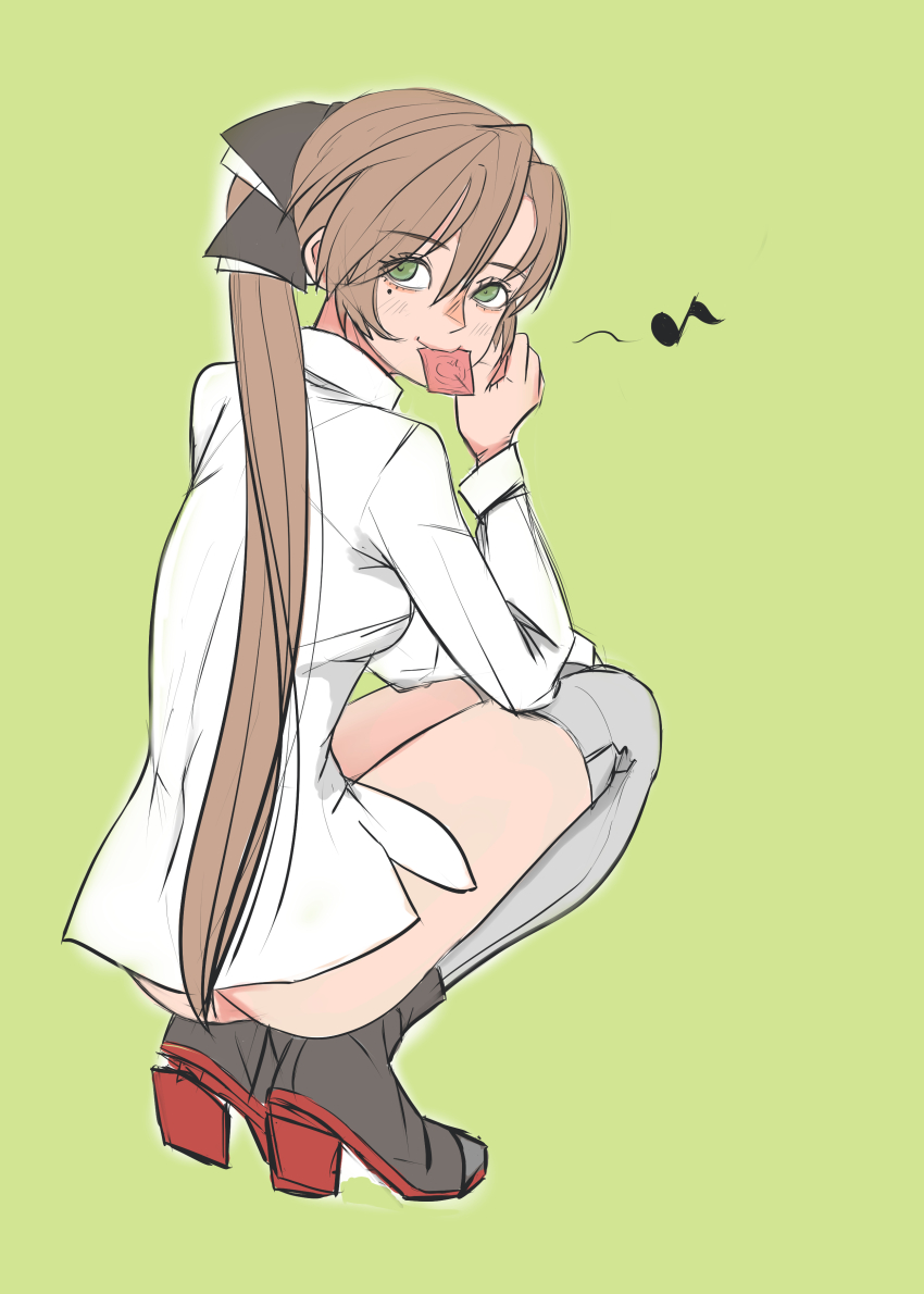 1girl, absurdres, akigumo_(kancolle), akigumo_kai_ni_(kancolle), ass, atm87, boots, brown_hair