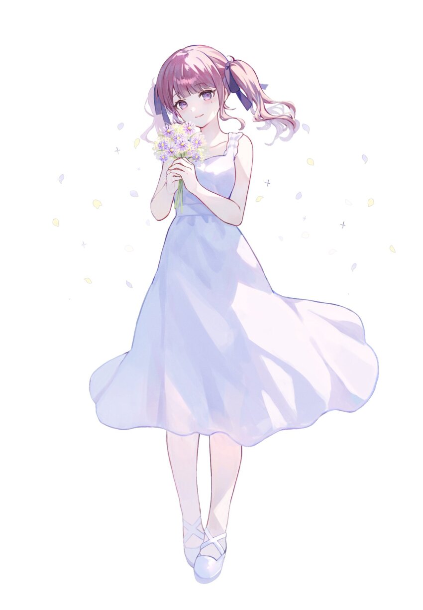 1girl, bare_arms, bare_shoulders, black_ribbon, blunt_bangs, brown_hair, cevio, closed_mouth