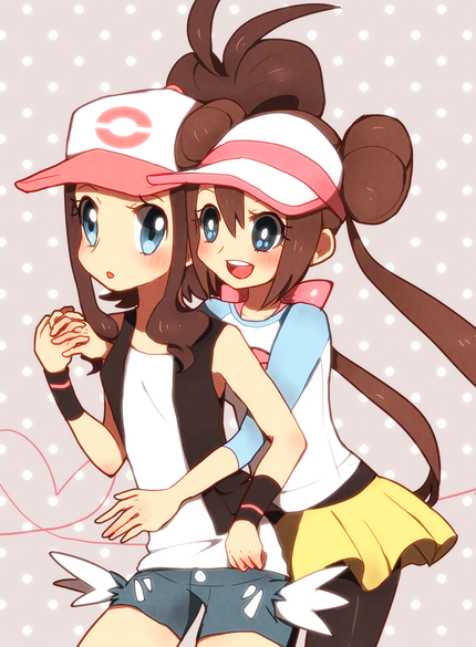 2girls, ako_(ako0905), baseball_cap, black_pantyhose, black_vest, blue_eyes, blush, brown_hair