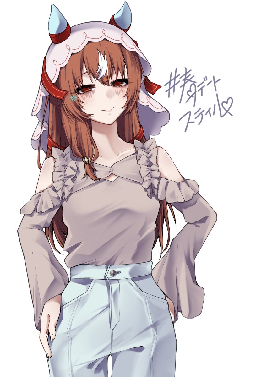 1girl, 2hin03, absurdres, alternate_costume, animal_ears, blush, breasts, brown_hair