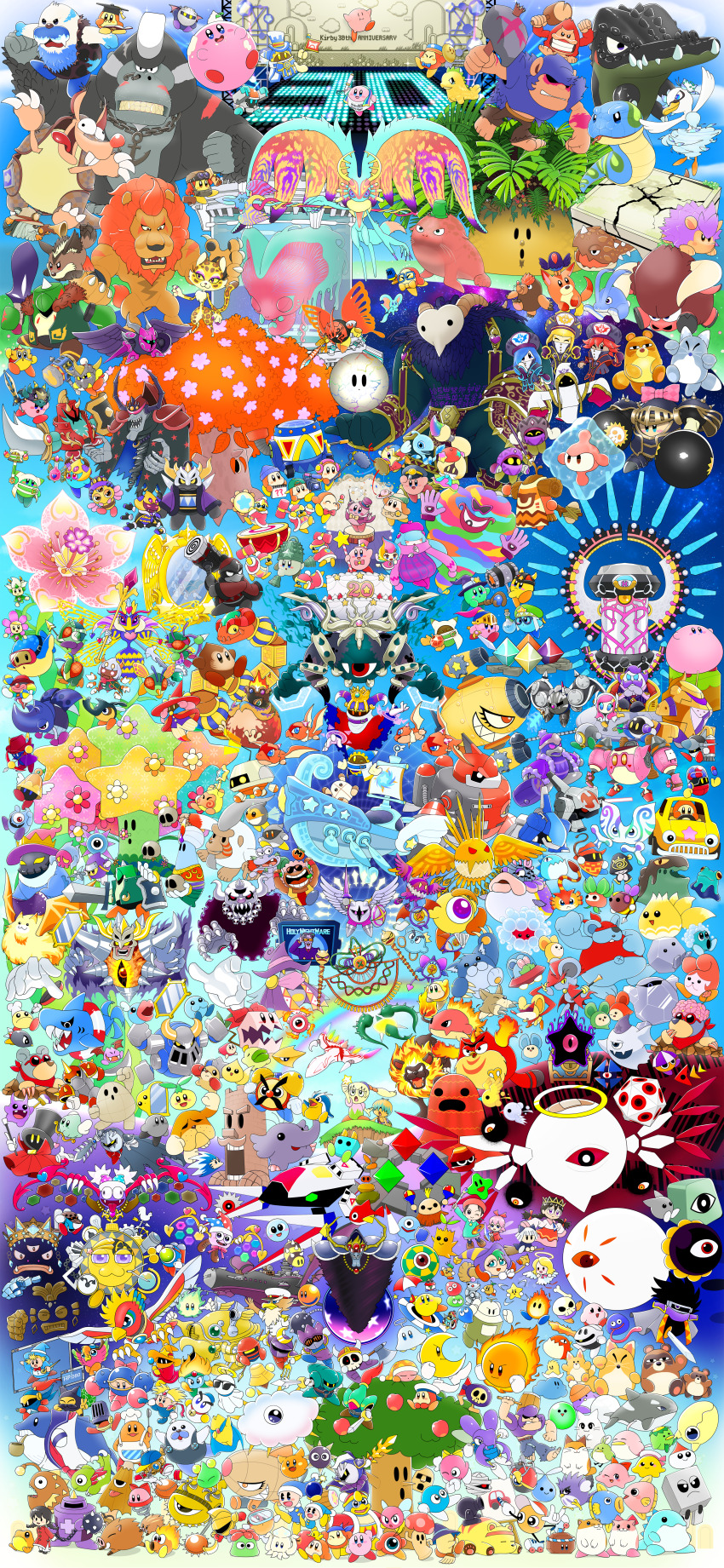 6+boys, 6+girls, 6+others, absurdly_detailed_composition, absurdres, adeleine, anniversary, apron