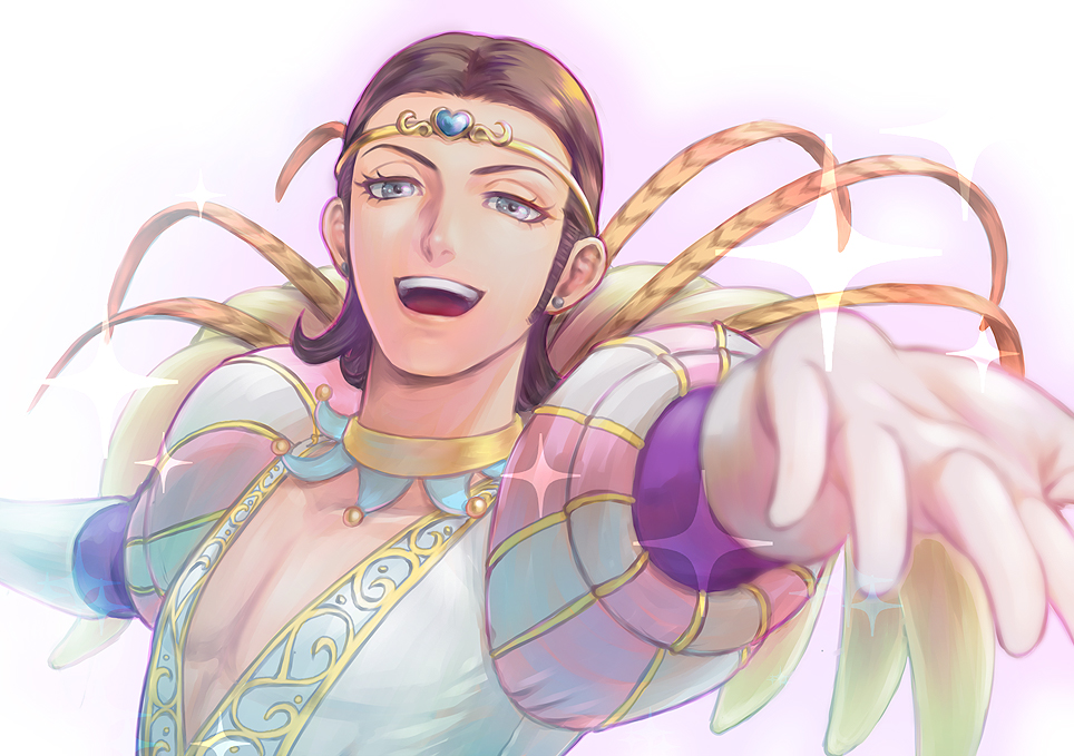 1boy, black_hair, blue_gem, circlet, collarbone, commentary_request, dragon_quest, dragon_quest_xi
