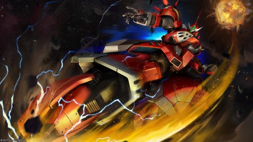 absurdres, artist_request, battle, clenched_hand, company_name, copyright_notice, debris, dolmel