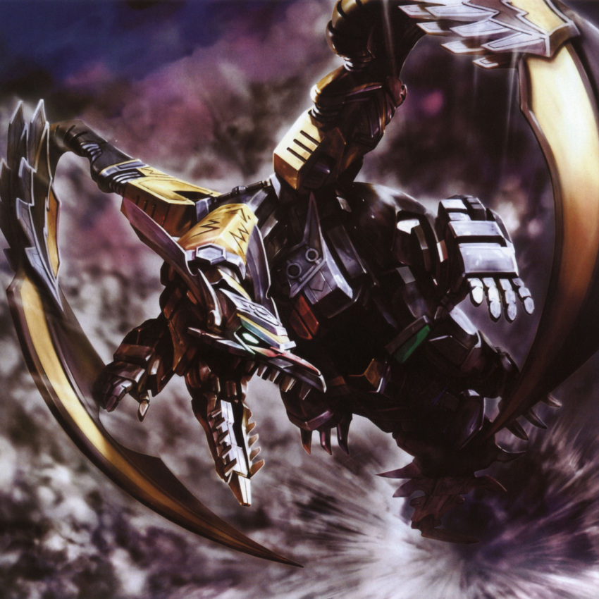 dragon, epic, fang, glowing, glowing_eyes, highres, magidragon, mahou_sentai_magiranger, mecha, morishita_naochika, no_humans, power_rangers, power_rangers_mystic_force, robot, super_sentai, wings