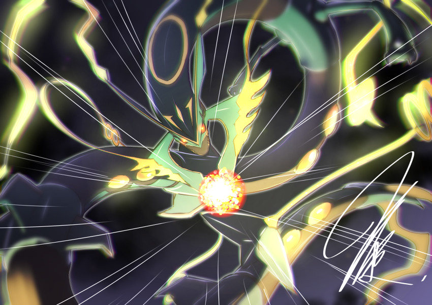 absurdres, arms_up, aura, chromatic_aberration, claws, colored_sclera, dragon, dynamic_pose