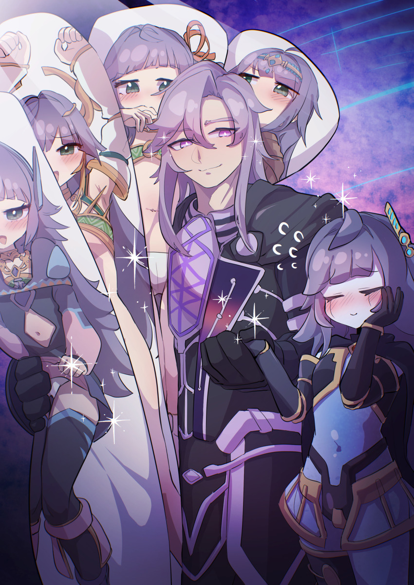 1boy, 1girl, absurdres, android, blush, c_civciv, closed_eyes, crowned_by_the_world_chalice