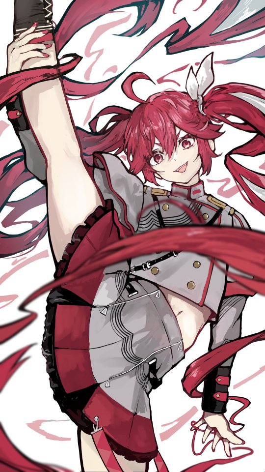 absurdly_long_hair, alternate_hairstyle, bag, black_boots, black_skirt, boots, bow, double-parted_bangs