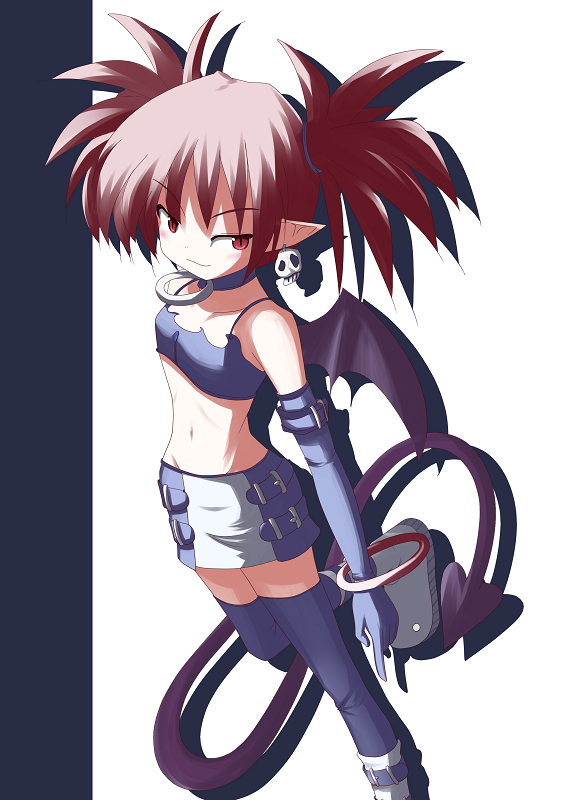 00s, bat_wings, demon_girl, disgaea, elbow_gloves, etna_(disgaea), fictional_sister, flat_chest, gloves, makai_senki_disgaea, solo, tail, thighhighs, twintails, wings, zettai_ryouiki
