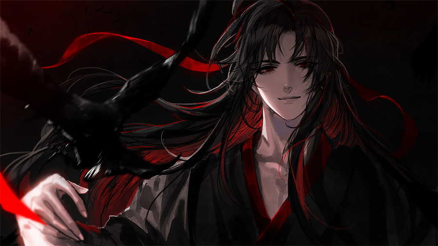 1boy, bird, bishounen, black_background, black_hair, black_hanfu, chinese_clothes, coat