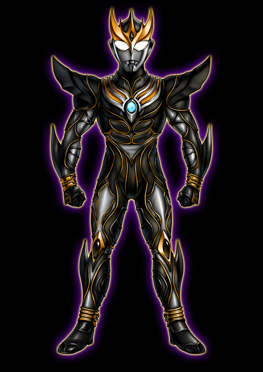 1boy, abs, absurdres, alien, alternate_design, armor, aura, black_armor