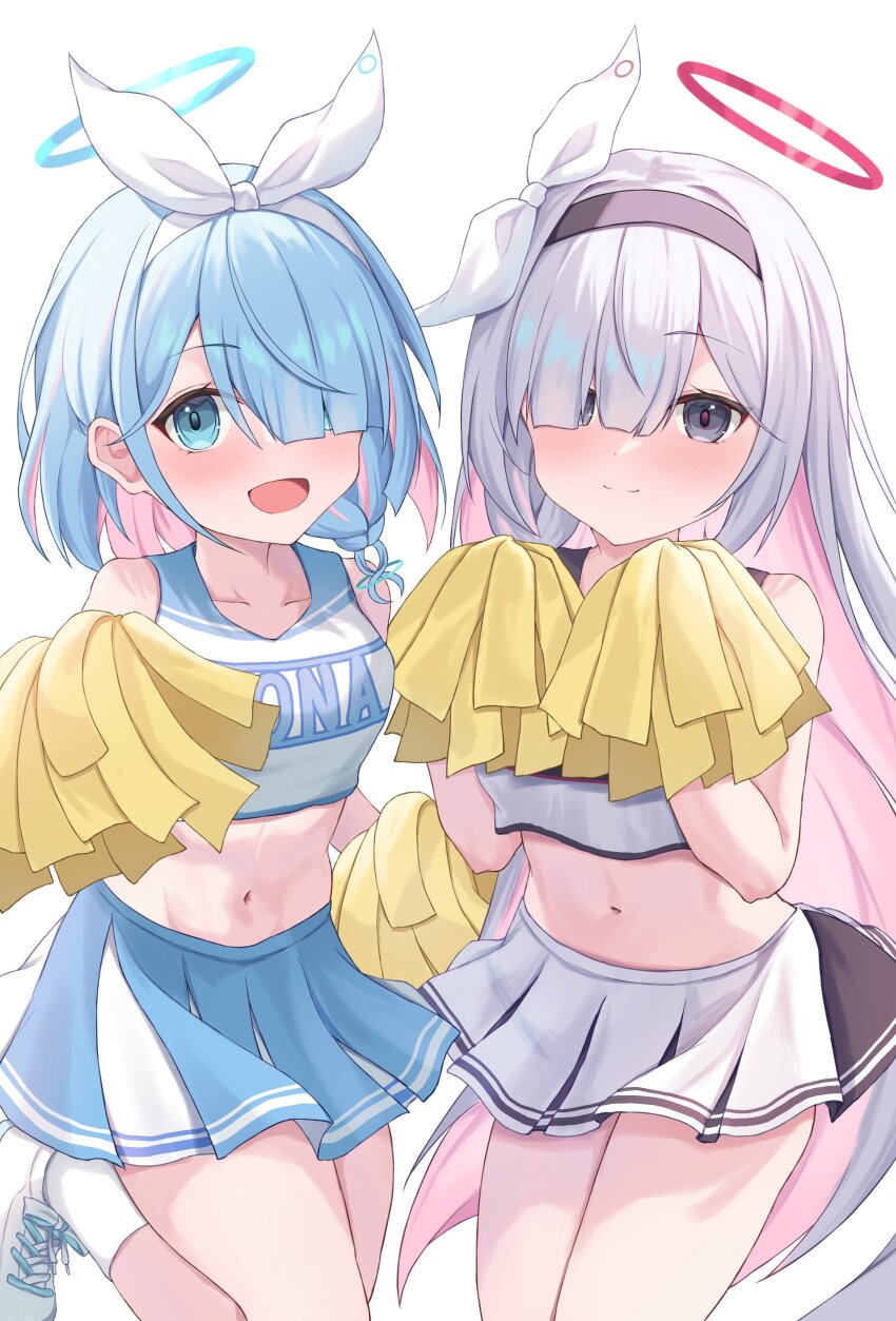 2girls, absurdres, alternate_costume, arona_(blue_archive), black_eyes, blue_archive, blue_eyes, blue_hair