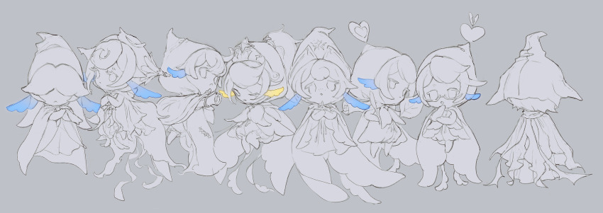 1girl, 6+boys, :o, afubo_(infinity_nikki), avicinda_(infinity_nikki), backpack, bag, bare_legs