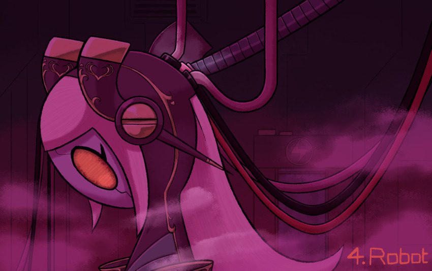 1girl, android, cable, kirby_(series), lightning_bolt_symbol, metal_skin, nintendo, president_parallel_susie