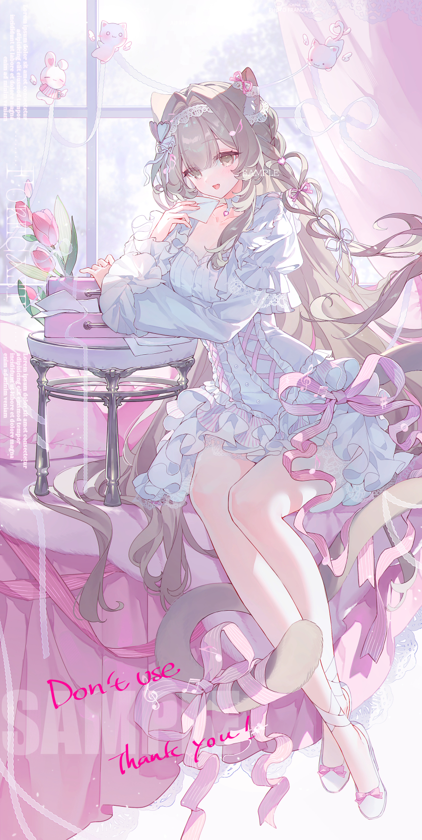 1girl, absurdres, animal_ear_fluff, animal_ears, braid, breasts, brown_hair, cat_ears